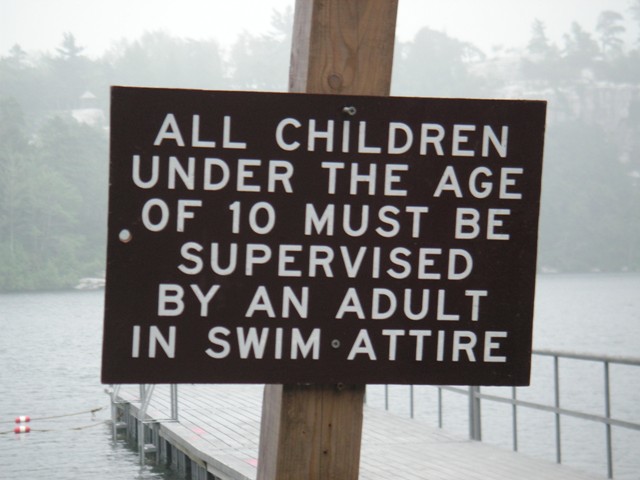 warning sign, Lake Minnewaska, 9Jul07